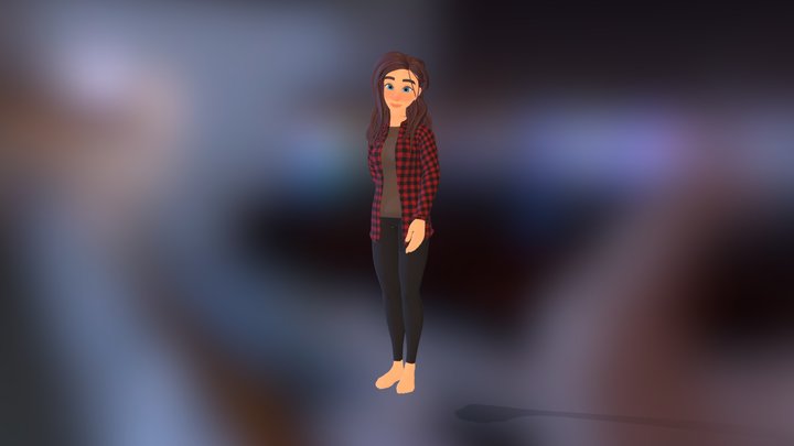 Stylized Female Character 3D Model