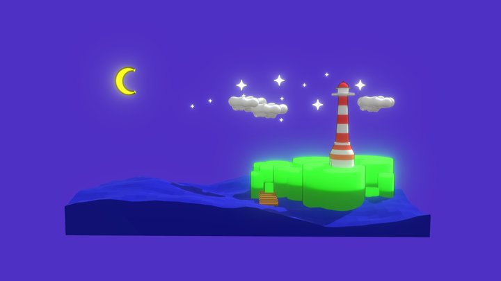 Pixel Lighthouse Interior Environment(FBX) 3D Model