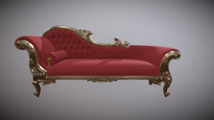 Baroque bench 3D Model
