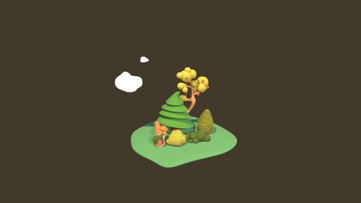 Cute Forest 3D Model