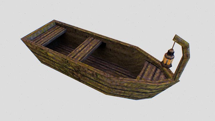 PS1 Style Asset - Boat 3D Model