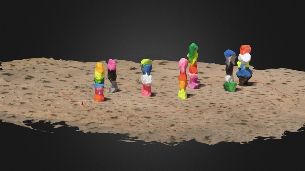 Seven Magic Mountains Simplified 3d Mesh