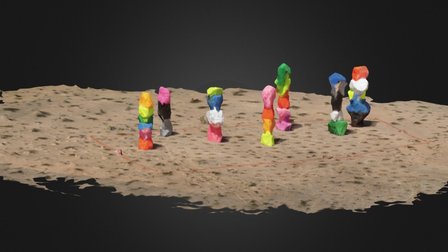 Seven Magic Mountains Simplified 3d Mesh 3D Model