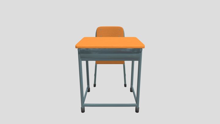 school_table_and_chair 3D Model