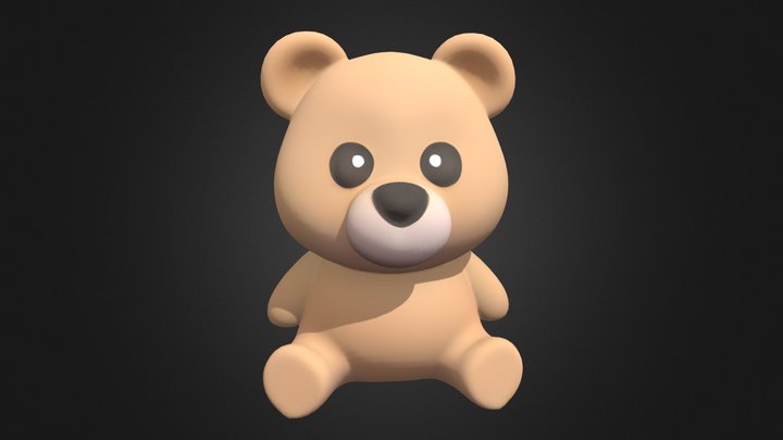 Cute Cartoon Bear 3D Model