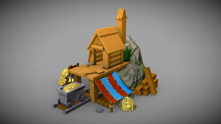 Gold mine 3D Model