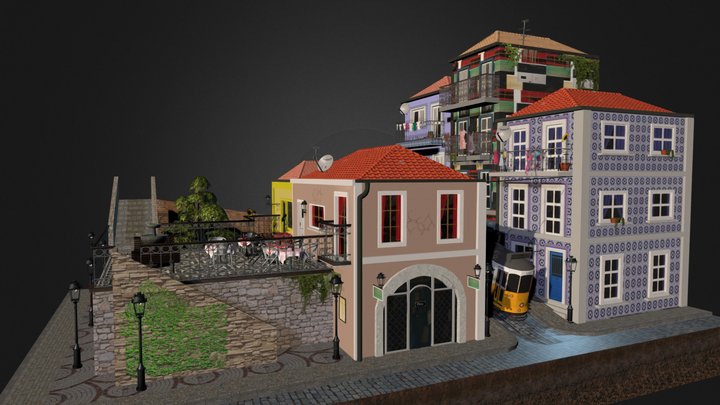 City Scene Lisbon. 3D Model