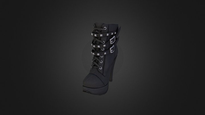 BlackLeatherBoots 3D Model