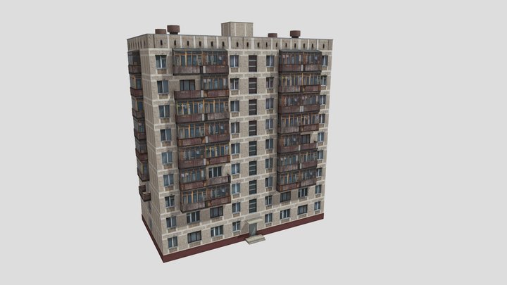 Russian panel house 3D Model