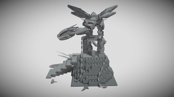 Cave Dragon Lego 3D Model