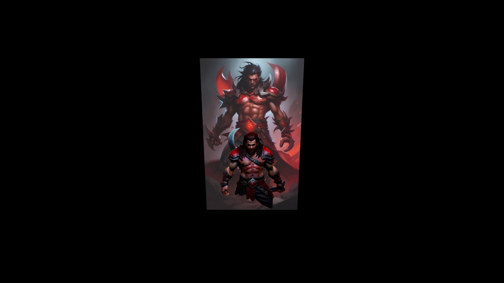 a man with a red cape and a sword, infernal art - Download Free 3D ...