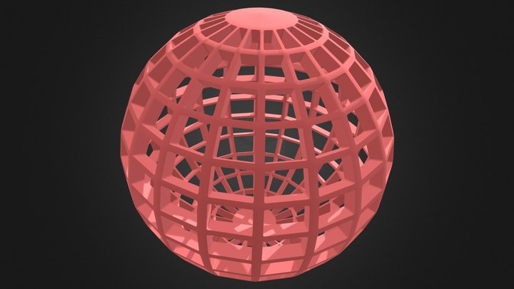 Wireframe Shape Globe Grid Sphere 3D Model