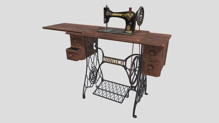 Antique Singer Sewing Machine 3D Model