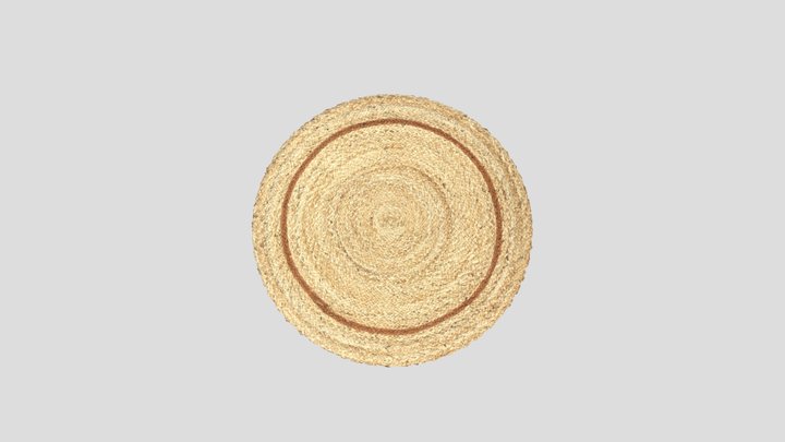 Homerugs Jute Carpet Round Orange 3D Model