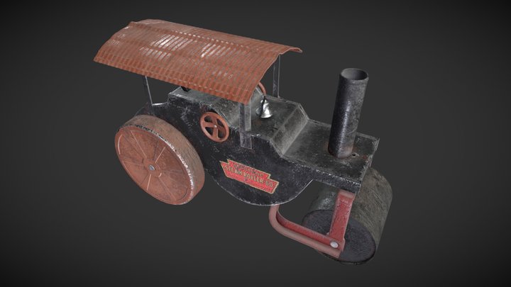 Antique Steam Roller Toy 3D Model