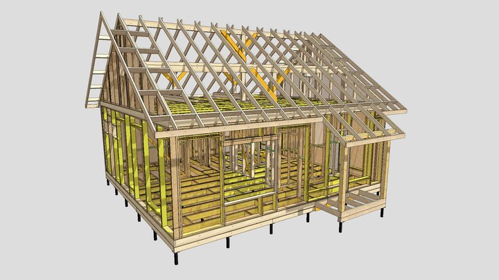 C2602 - 3D model of SIP panel house 3D Model