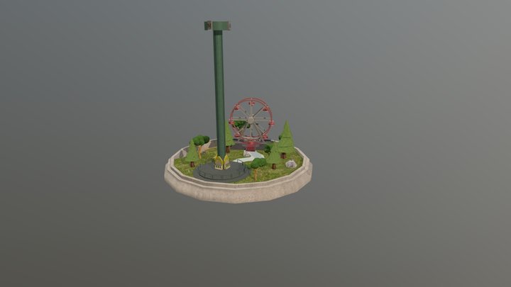Small ThemePark Diorama 3D Model