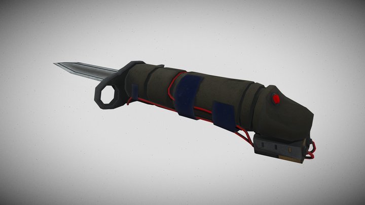 Stylized Battery Knife 3D Model