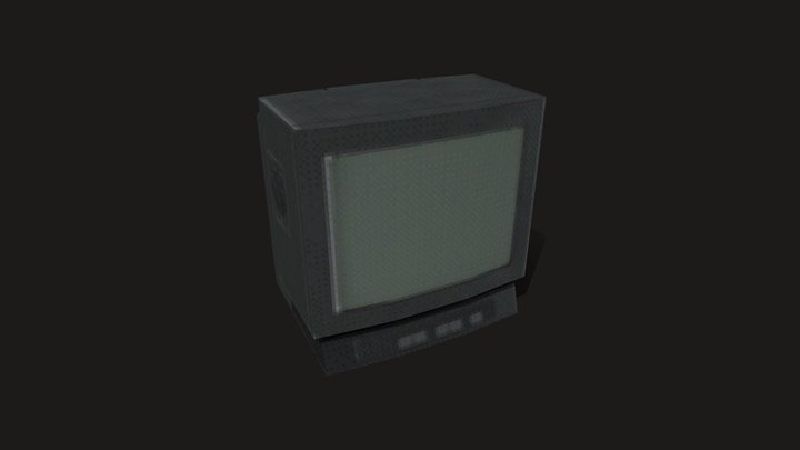 Retro Lowpoly CRT TV 3D Model
