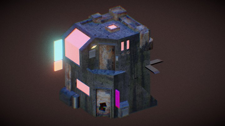 Cyberpunk Brutalist Club 3D Model