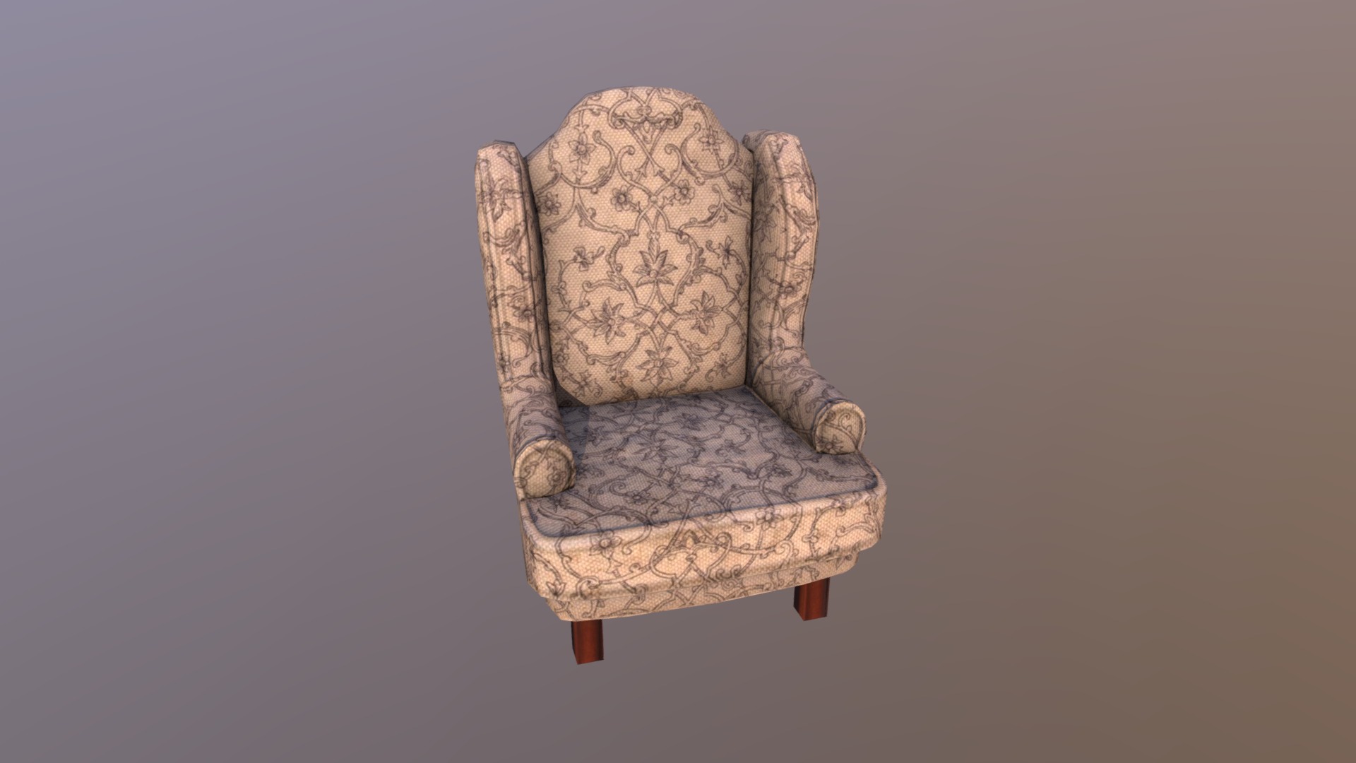3D model Low Poly Chair 01 - This is a 3D model of the Low Poly Chair 01. The 3D model is about a chair with a cushion.