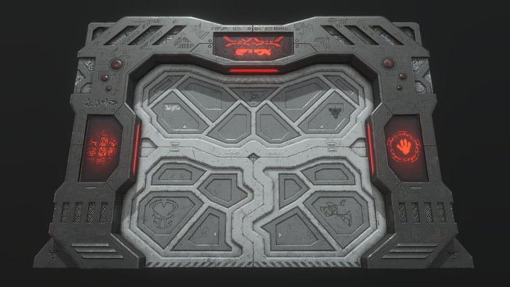 Alien sci-fi door 3D Model