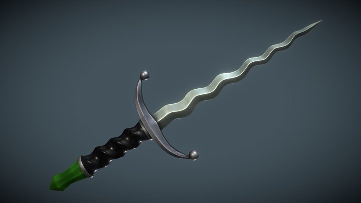 Stylized Fantasy Dagger 12 3D Model