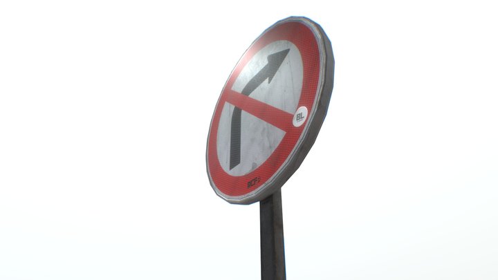 French Road Sign 3D Model
