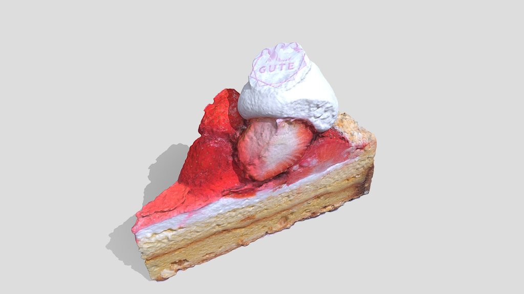 Slice of strawberry cake