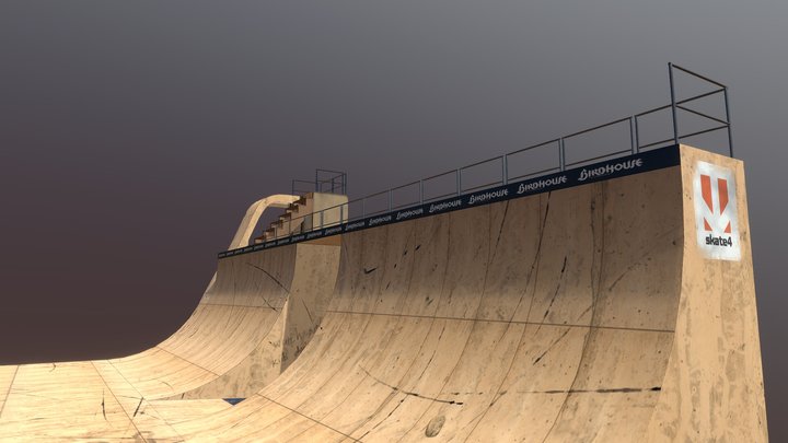 Half Pipe textured 3D Model