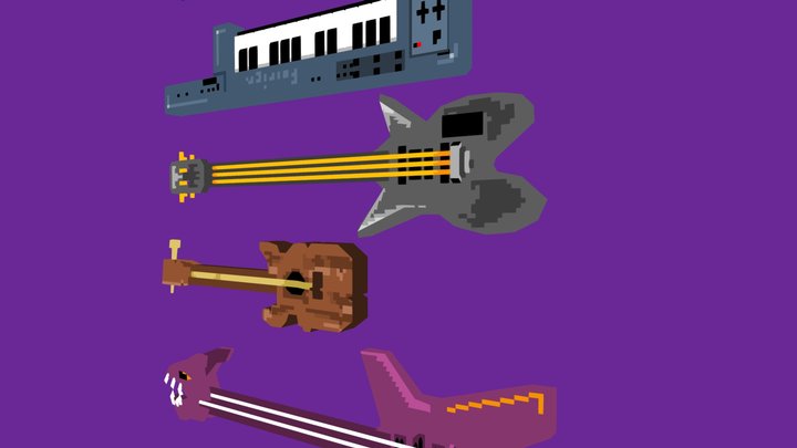 Everhood guitars 3D Model