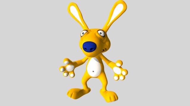 Krazy Yellow Rabbid 3D Model