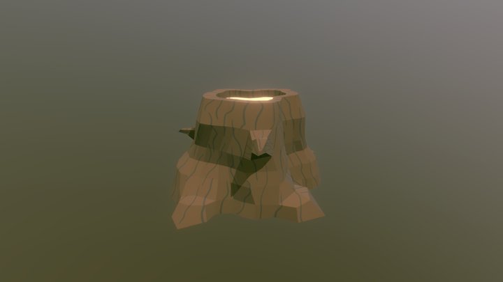 Low-Poly Tree Stump 3D Model