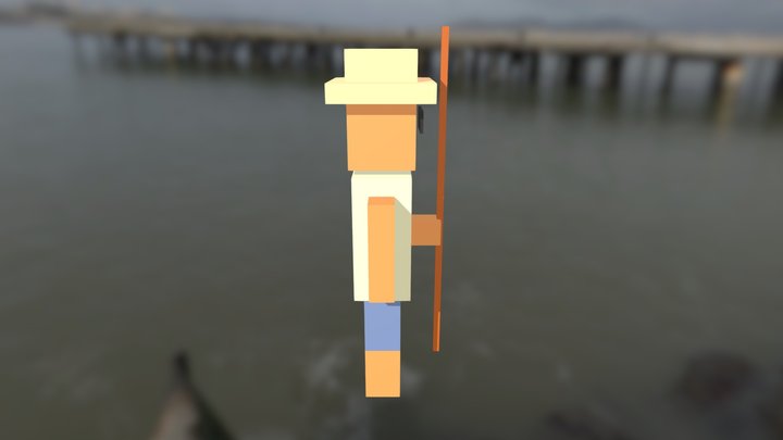 Fisherman Low Poly 3D Model