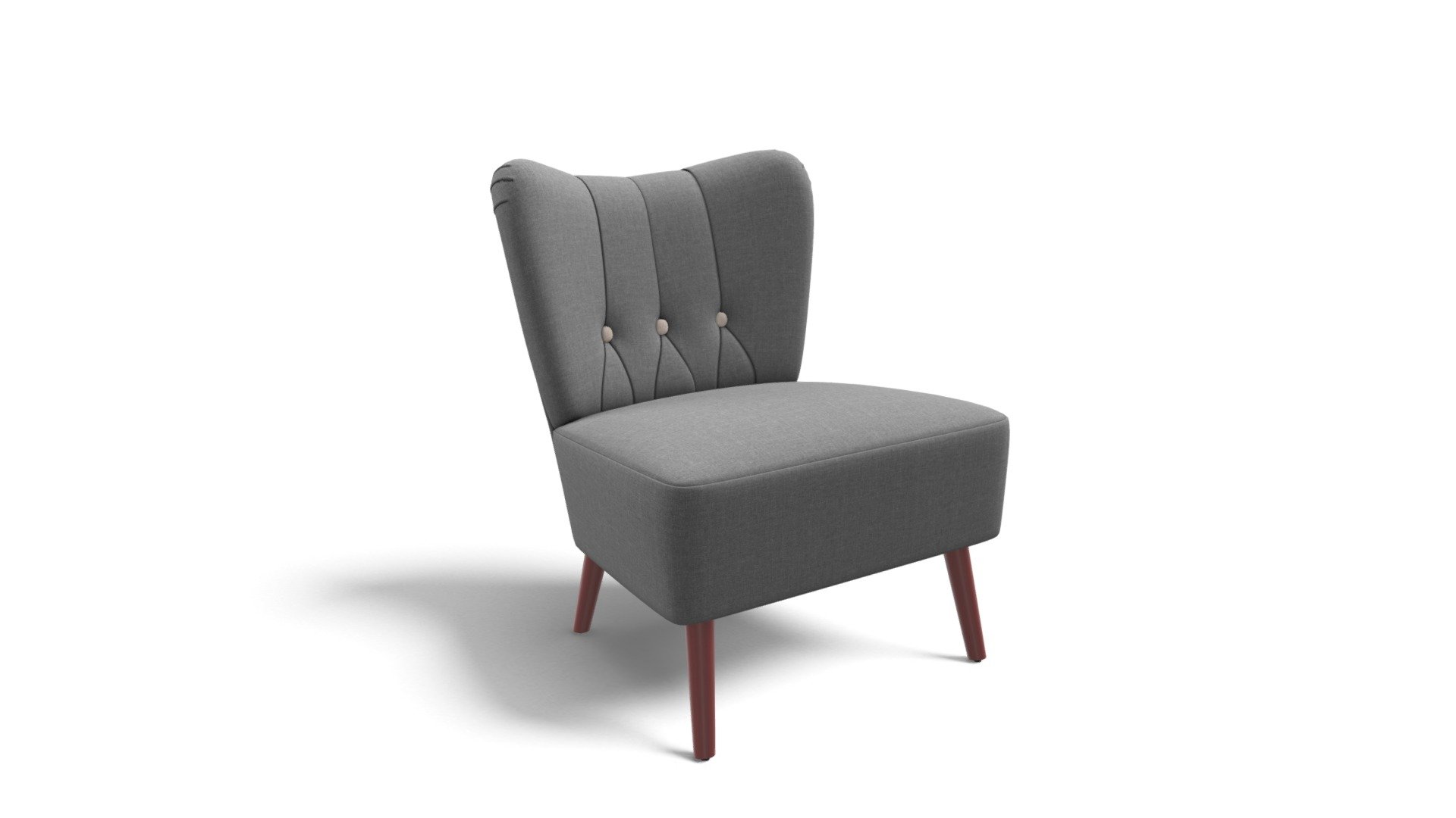 Charley Accent Chair,Grey With Dark Legs Download Free 3D model by