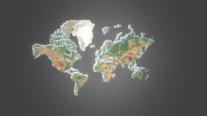 World Map 3D Model