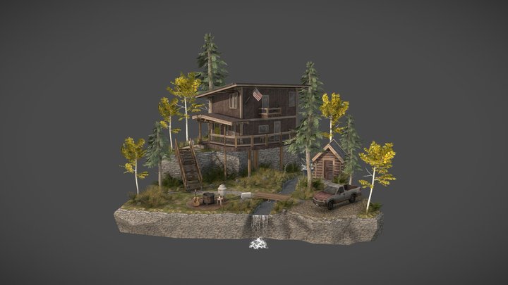 DAE Diorama - Forest Loner 3D Model