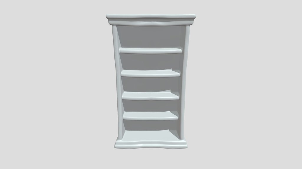 An old empty wooden bookshelf