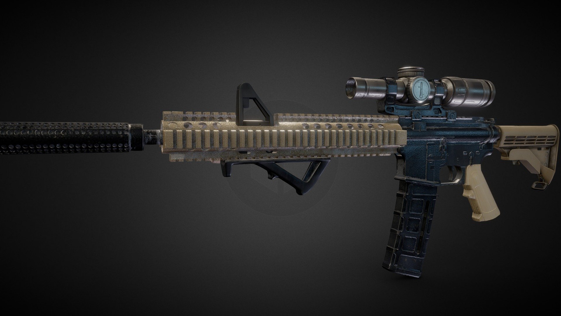 M4A1 SOPMOD BLOCK II - Download Free 3D model by blarg (@blarg1 ...