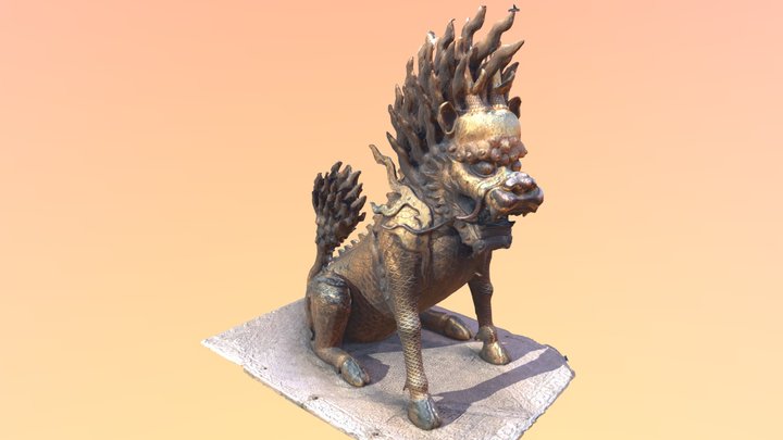 Qing Dynasty Bronze Gilding Qilin 3D Model