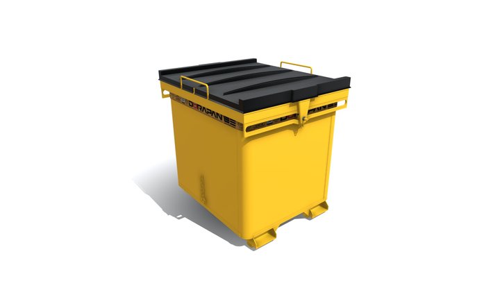 DURAPAN® job site portable trade washout w/lid 3D Model