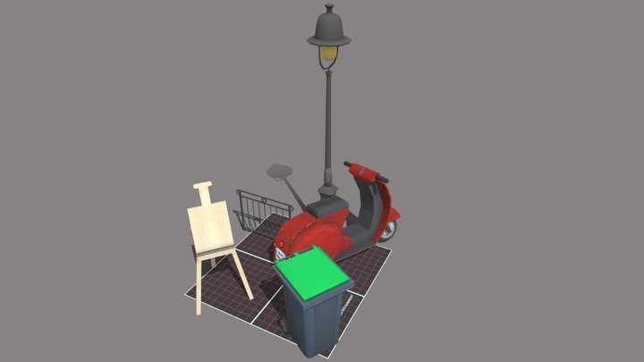 Delbaen Tibo Props Scene 3D Model