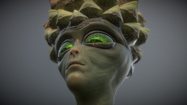 Alien Head Pine cone 3D Model