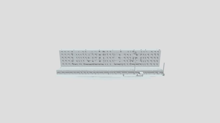 Soviet-era apartment building exterior 3D Model