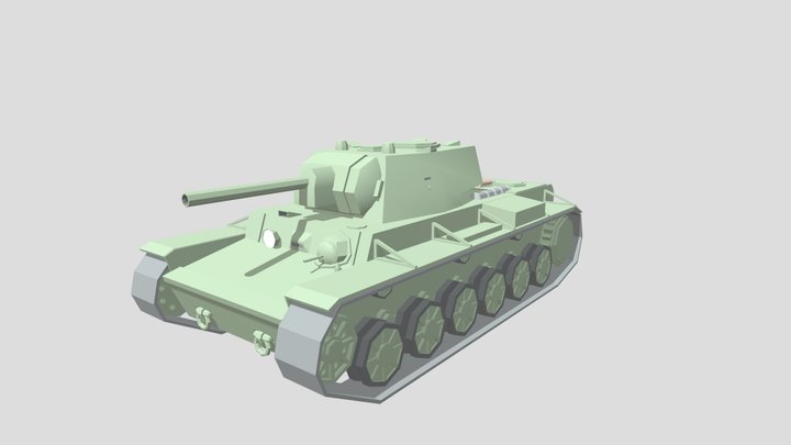 Low-poly KV-1 Soviet Tank 3D Model