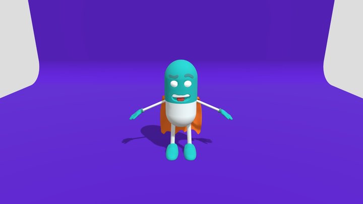 Personagem Capsula Medicamento 3D Model