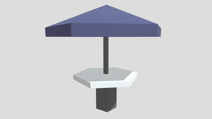 mesa sombrilla 3D Model