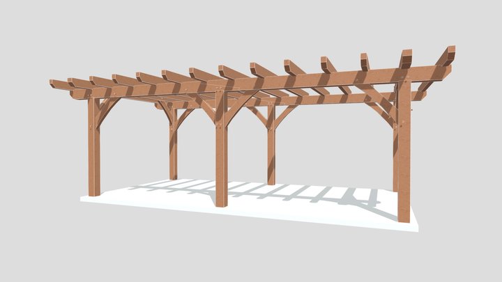 12x24 Pergola Plan (6564) 3D Model