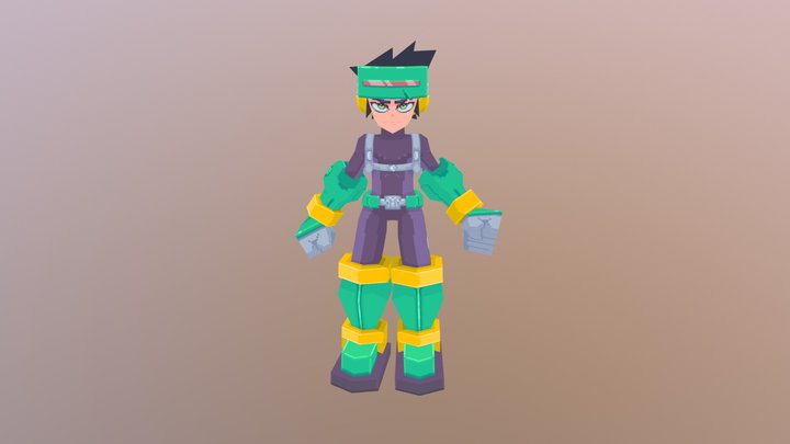 Lowpoly Pixel Texture 3D Model