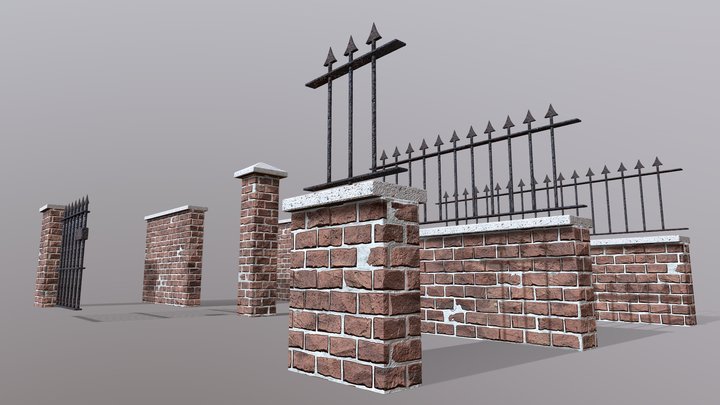 Brick Wall Pack PBR - Modular - Version 3 3D Model